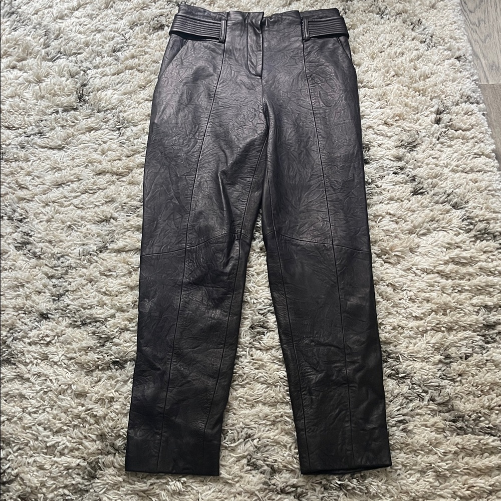 Veronica Beard Kaylee pant. Leather pant. US womens size 0. Black. New with tags